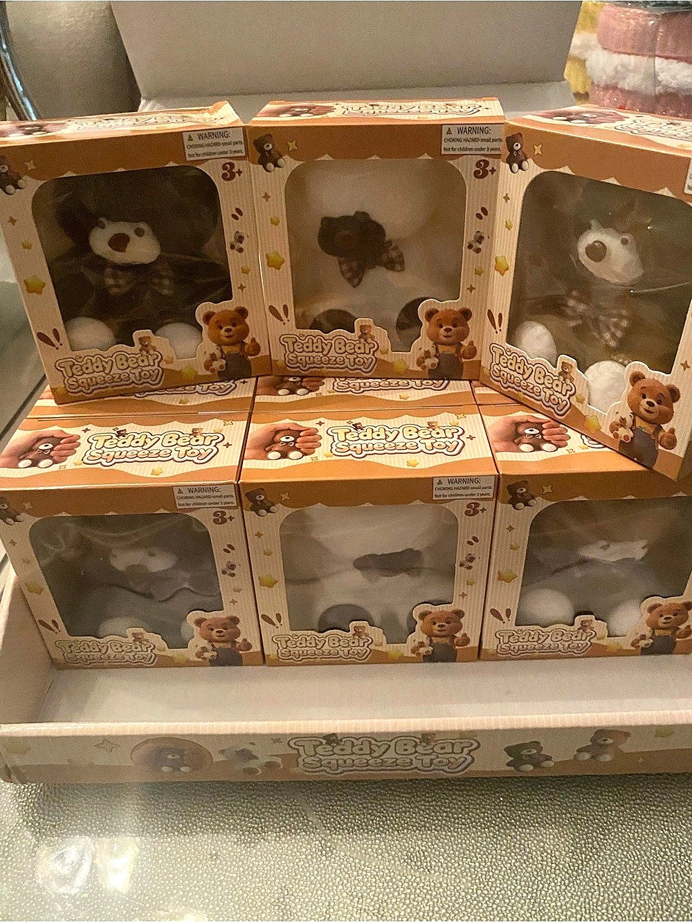 Teddy Bear Squeeze Toy Boxed Bear set of 3